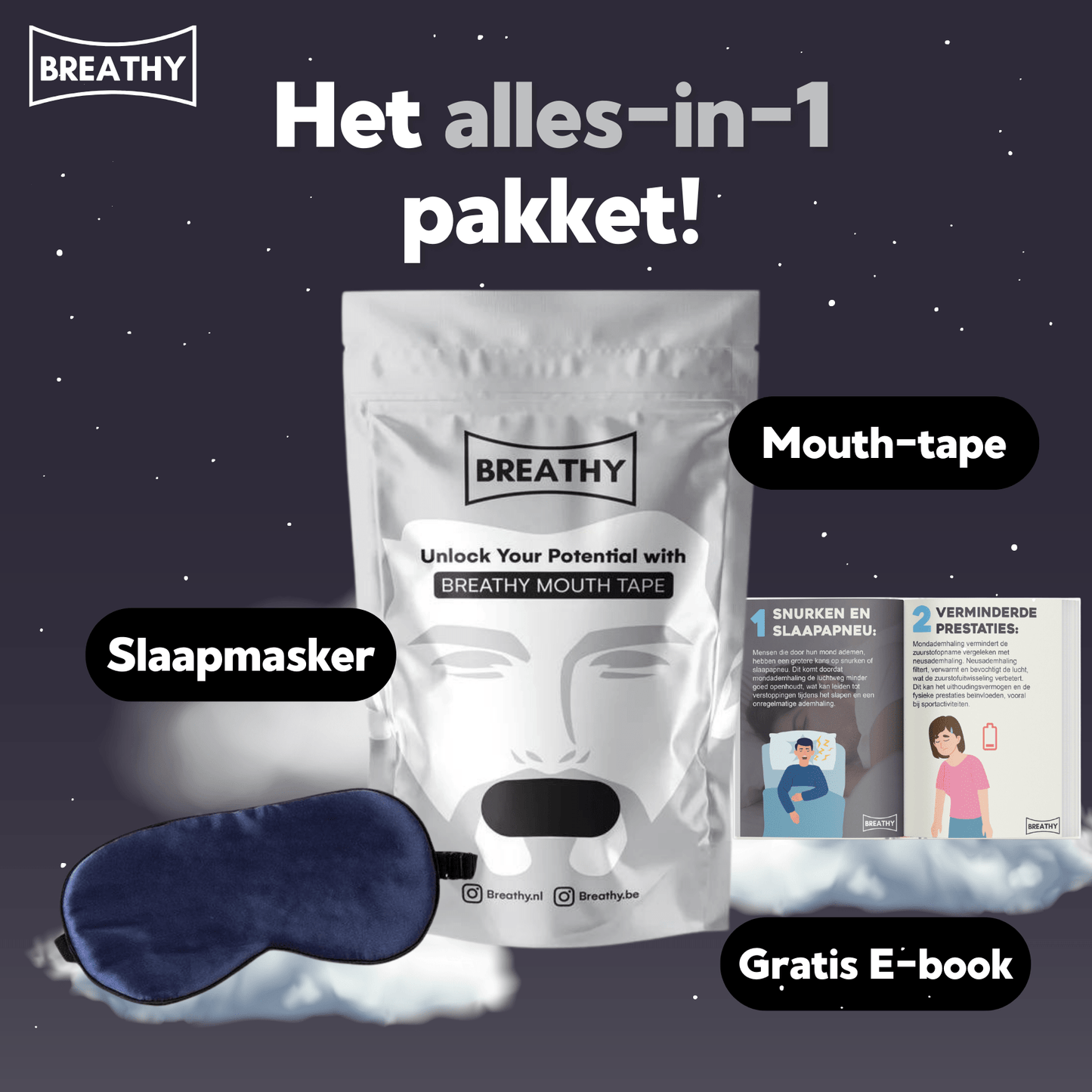 Breathy Mondtape Pakket - 90 stuks - Breathy