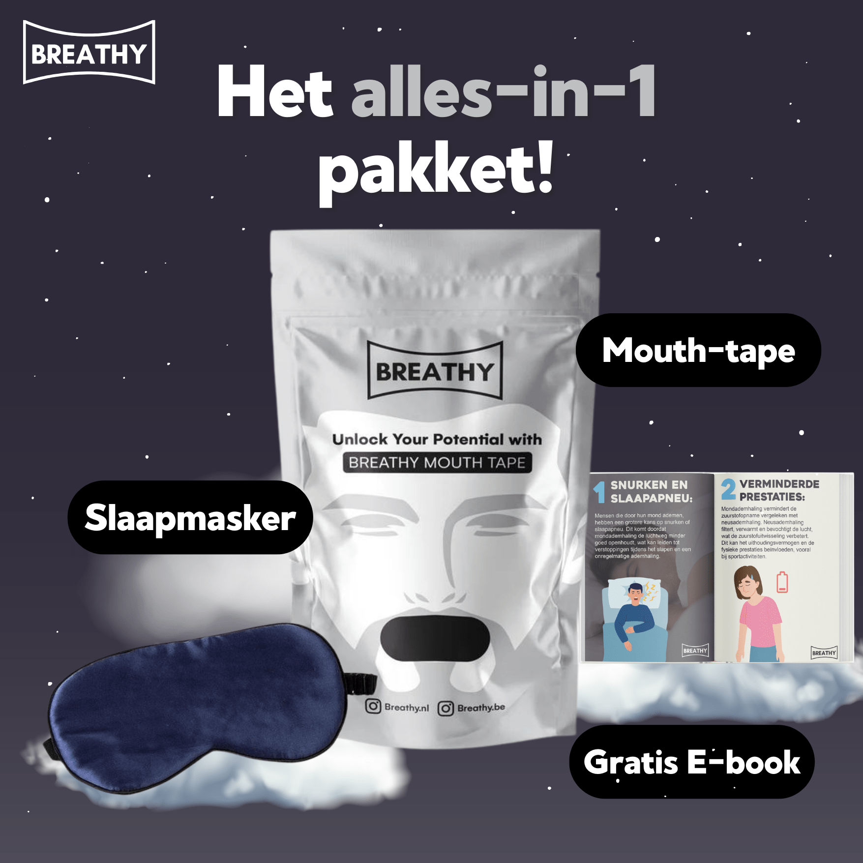 Breathy Mondtape Pakket - 90 stuks - Breathy