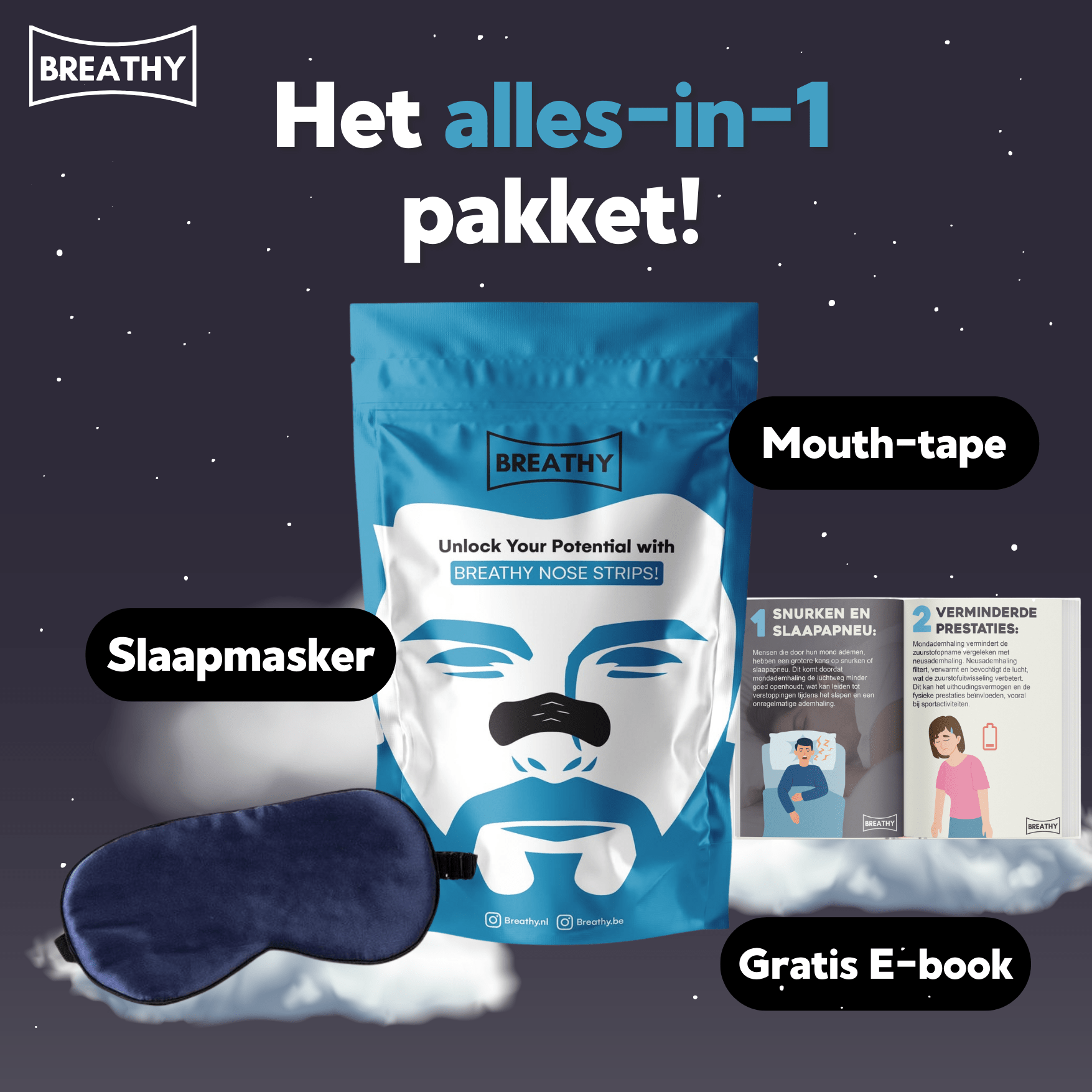 Breathy Neusstrips Pakket - 30 strips - Breathy