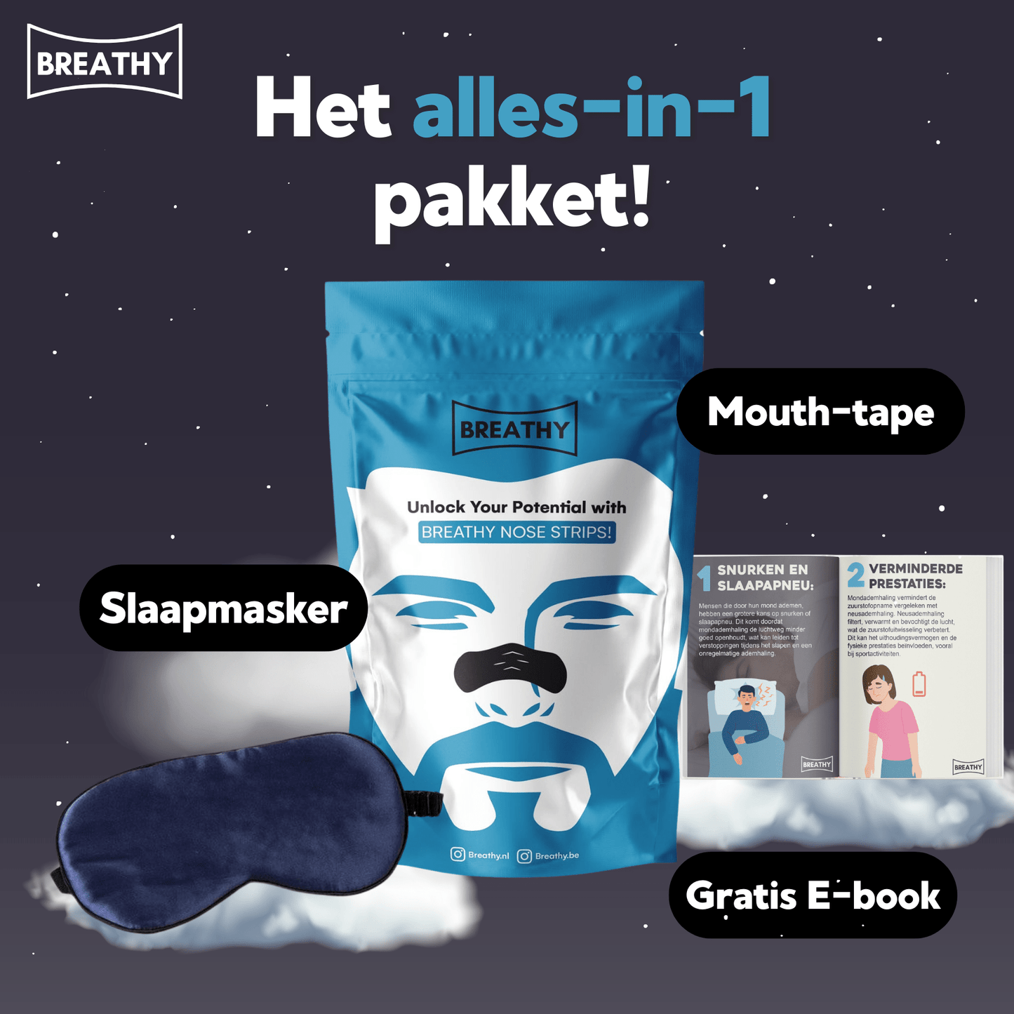 Breathy Neusstrips Pakket - 90 strips - Breathy